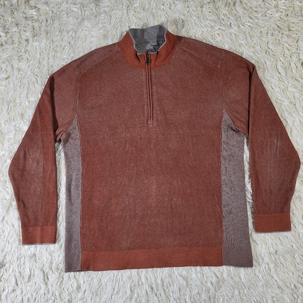 Raffi Mens Zip Mock Neck Sweater Size X-Large